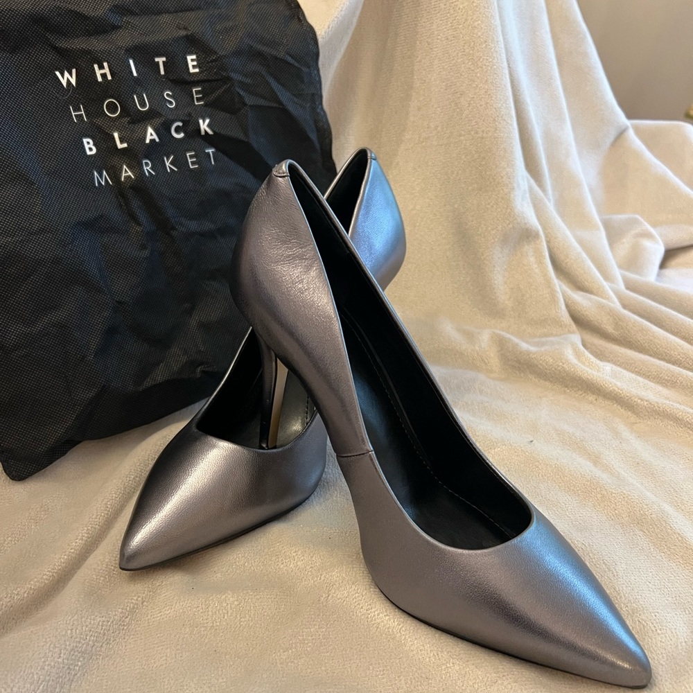 White House Black Market Olivia Gunmetal Pump  8.5M